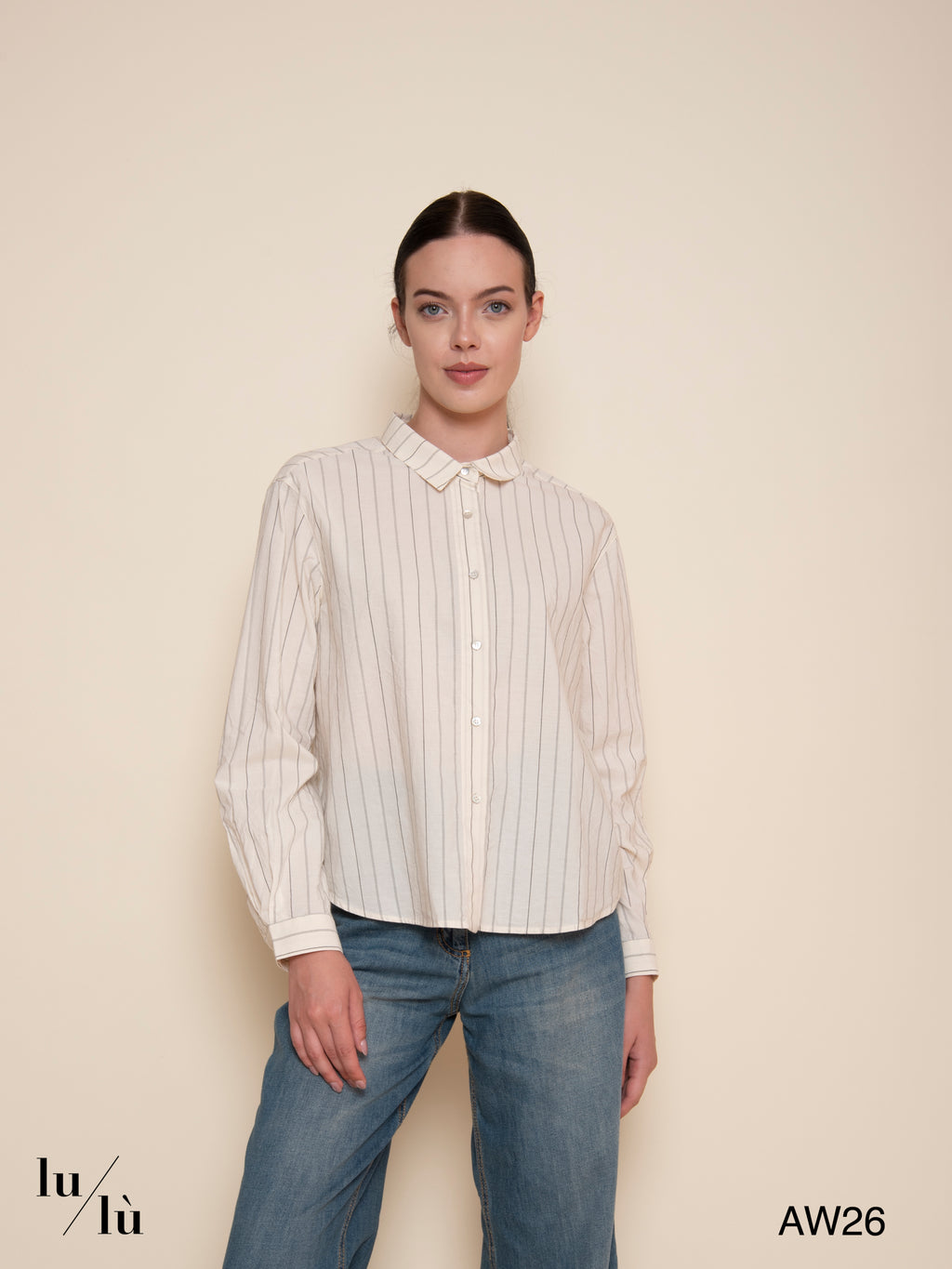Grace - Camicia a righe in cotone e seta