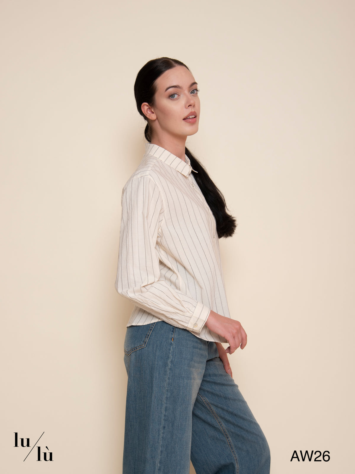 Grace - Camicia a righe in cotone e seta