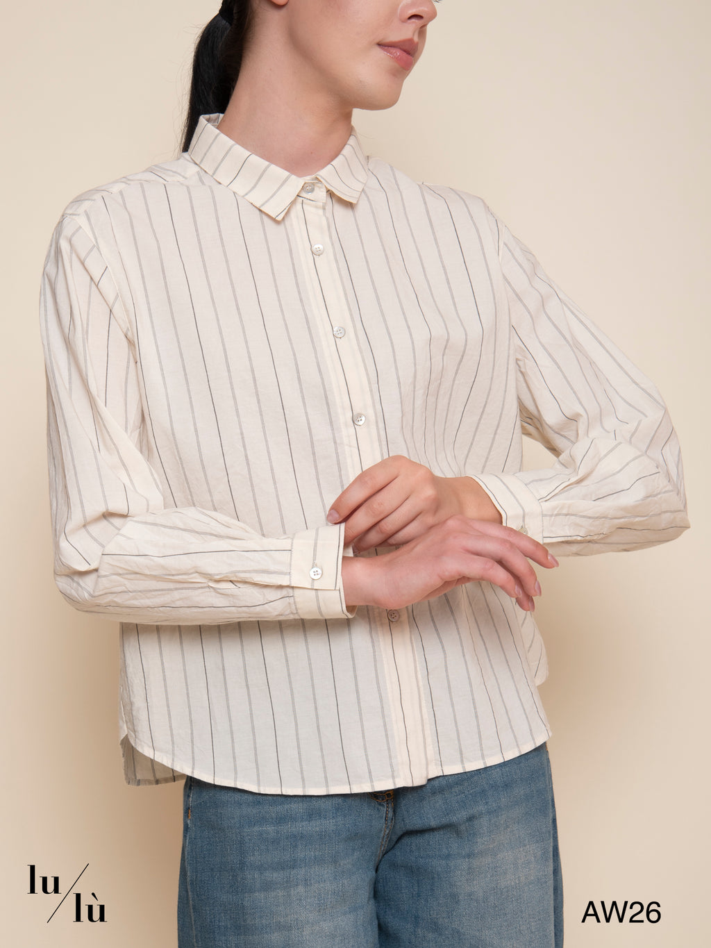 Grace - Camicia a righe in cotone e seta