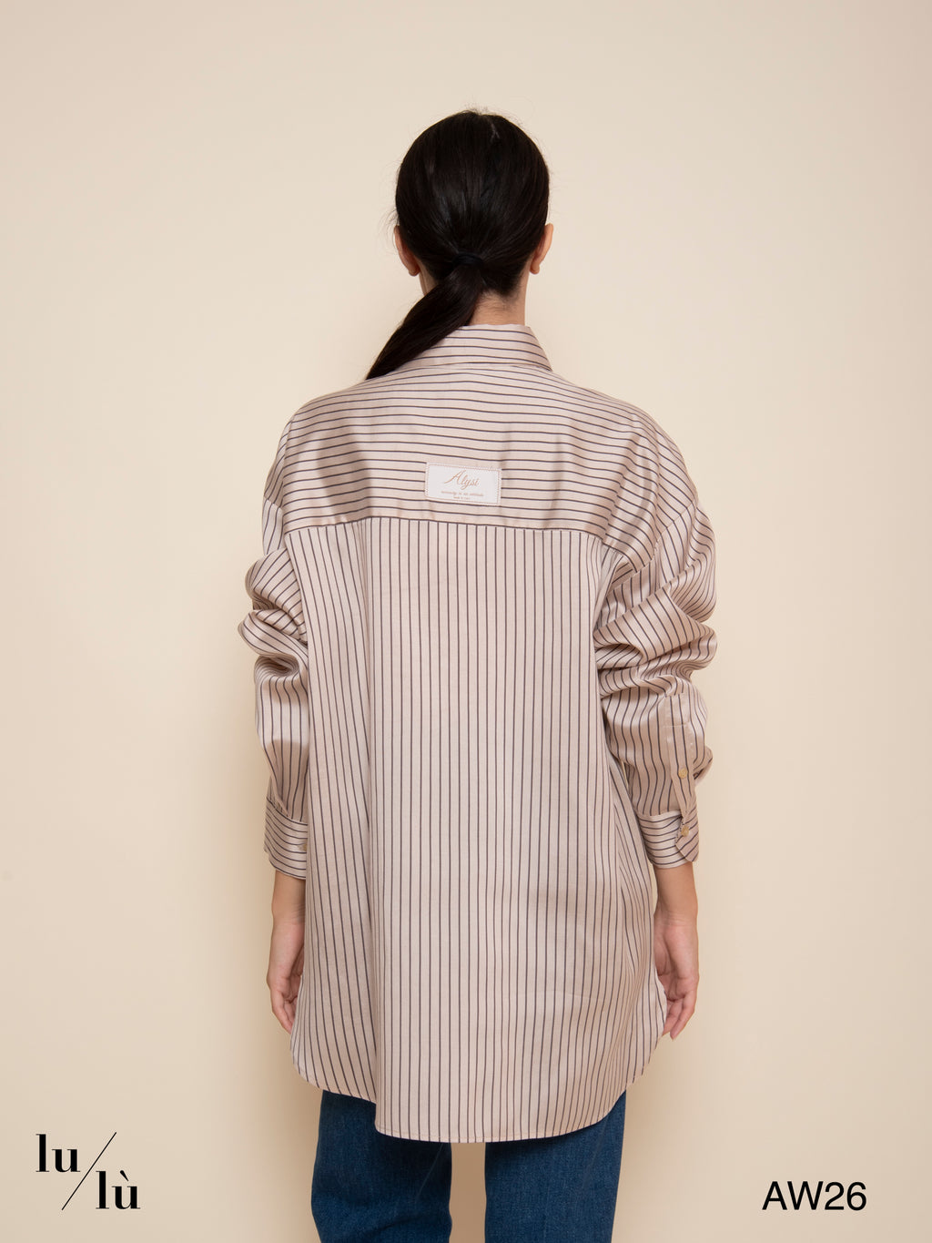 Lily - Camicia oversize a righe in misto seta