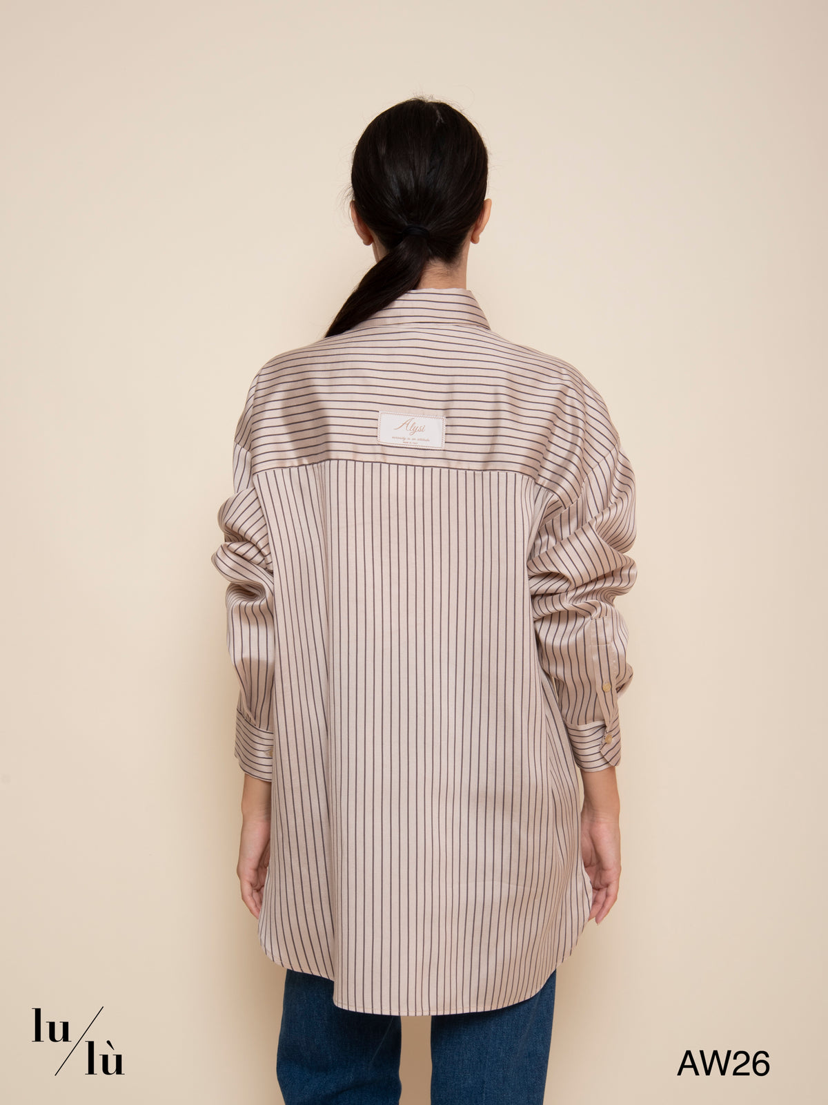 Lily - Camicia oversize a righe in misto seta