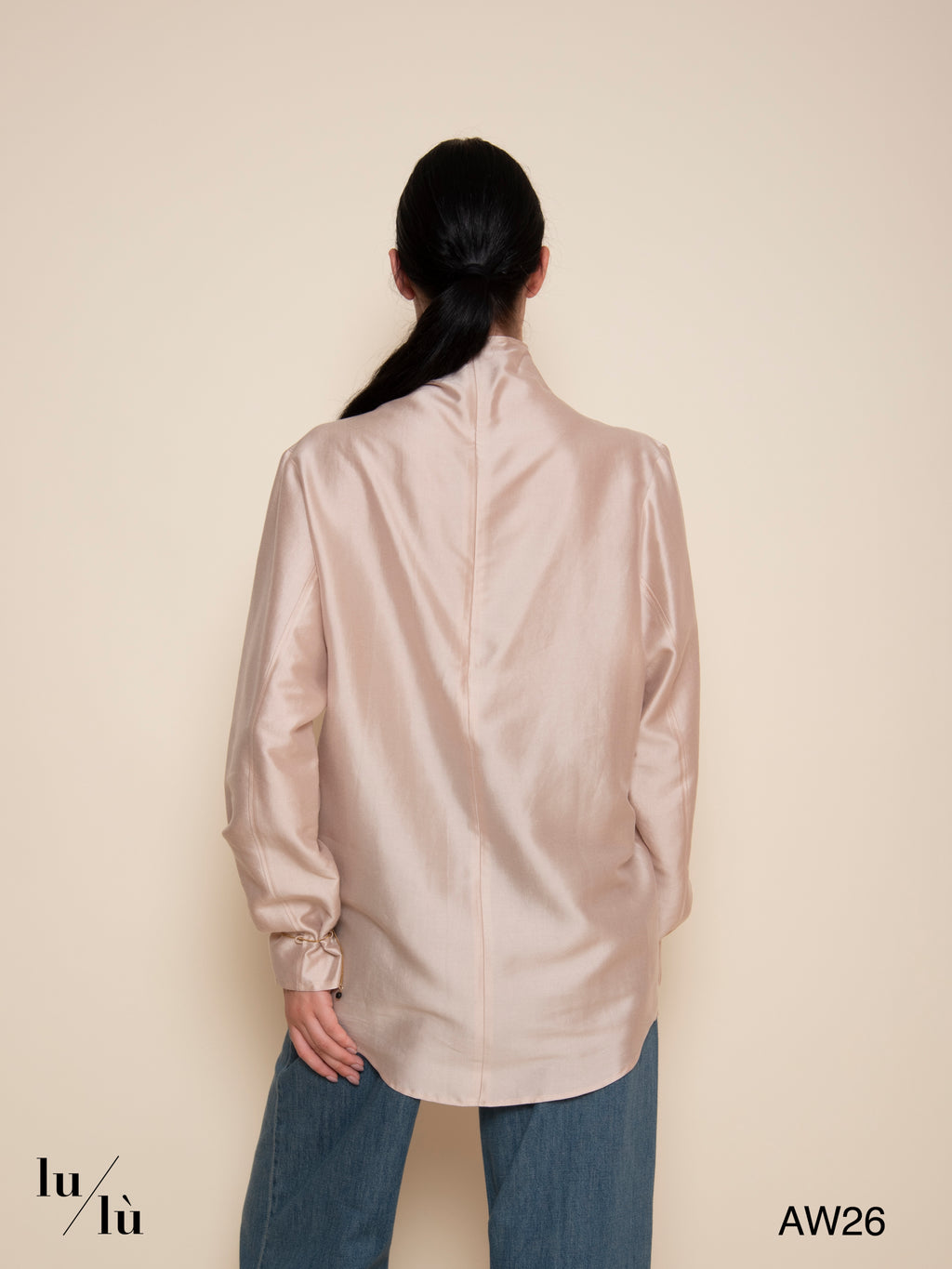 Anne - Blusa collo alto in lyocell e seta