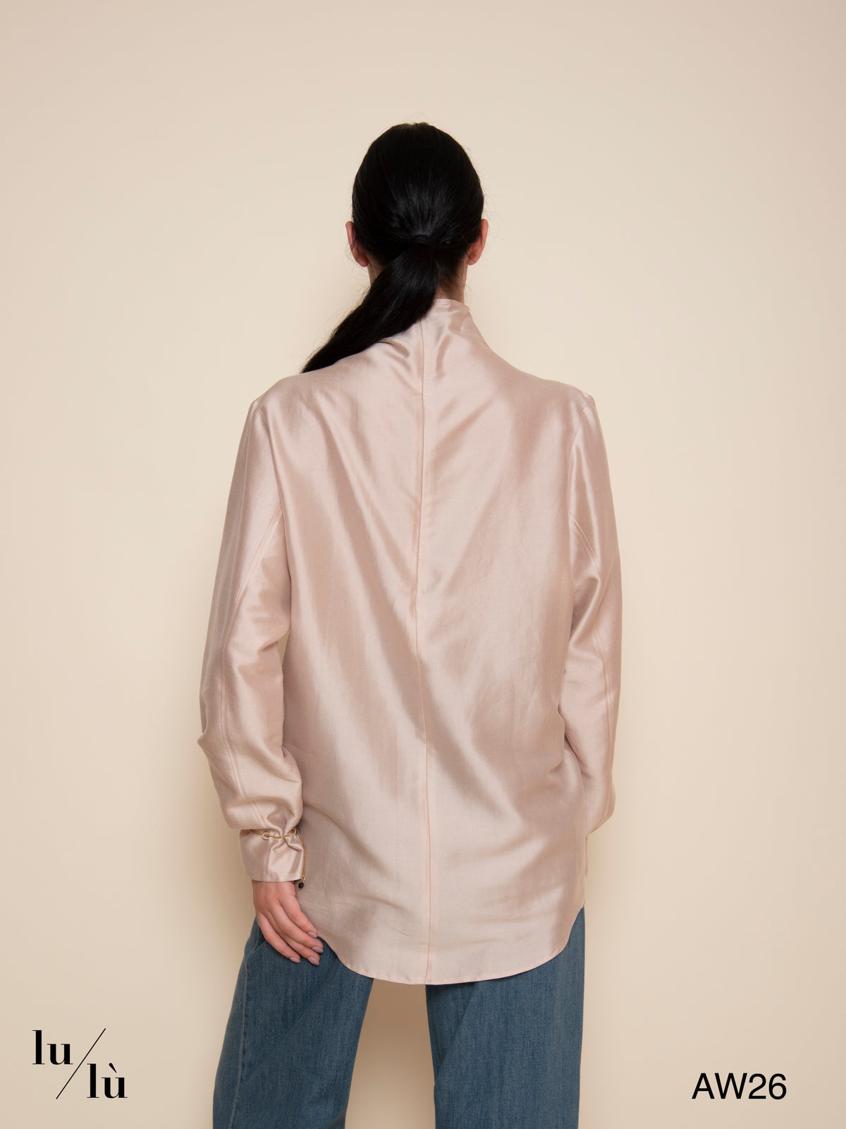 Anne - Blusa collo alto in lyocell e seta