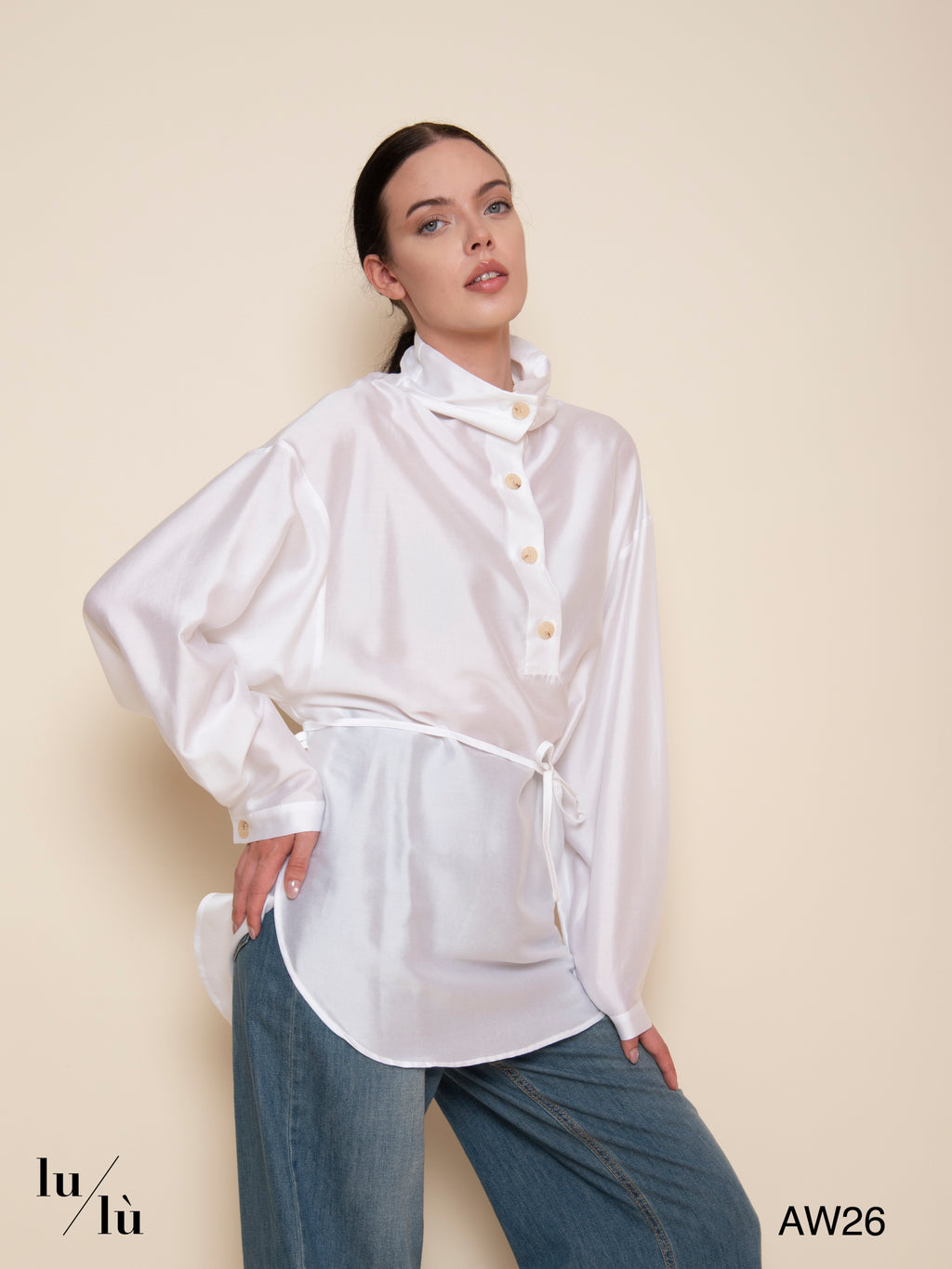 Winona - Blusa oversize in lyocell e seta