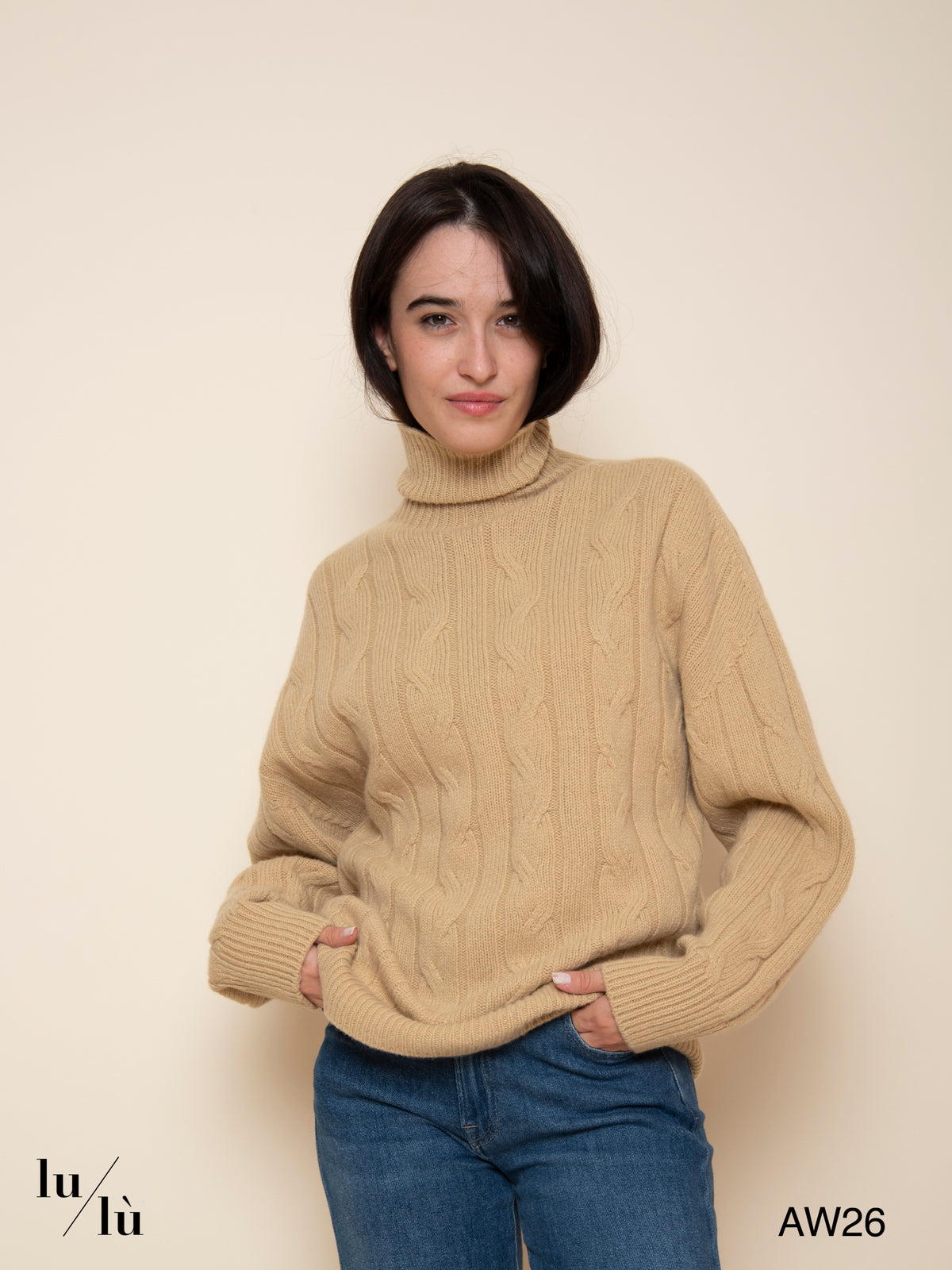 Maya - Maglia in lana merino e cashmere con lavorazione a trecce