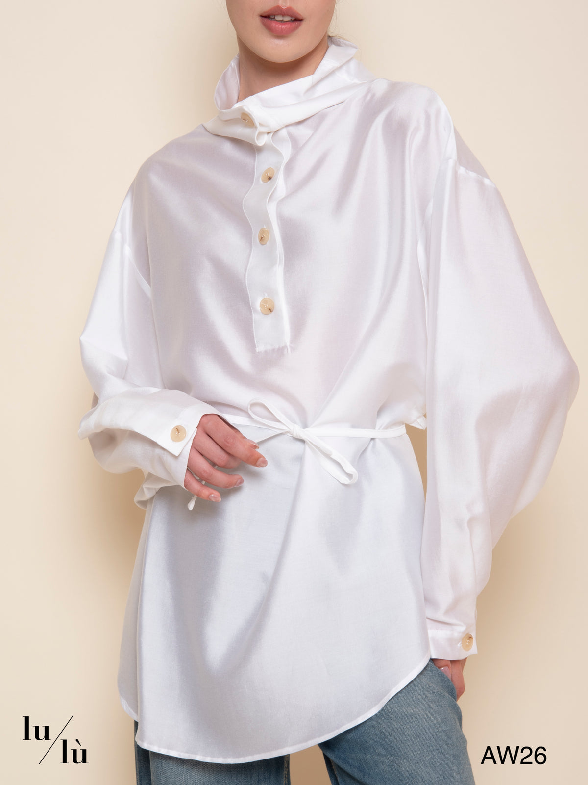 Winona - Blusa oversize in lyocell e seta