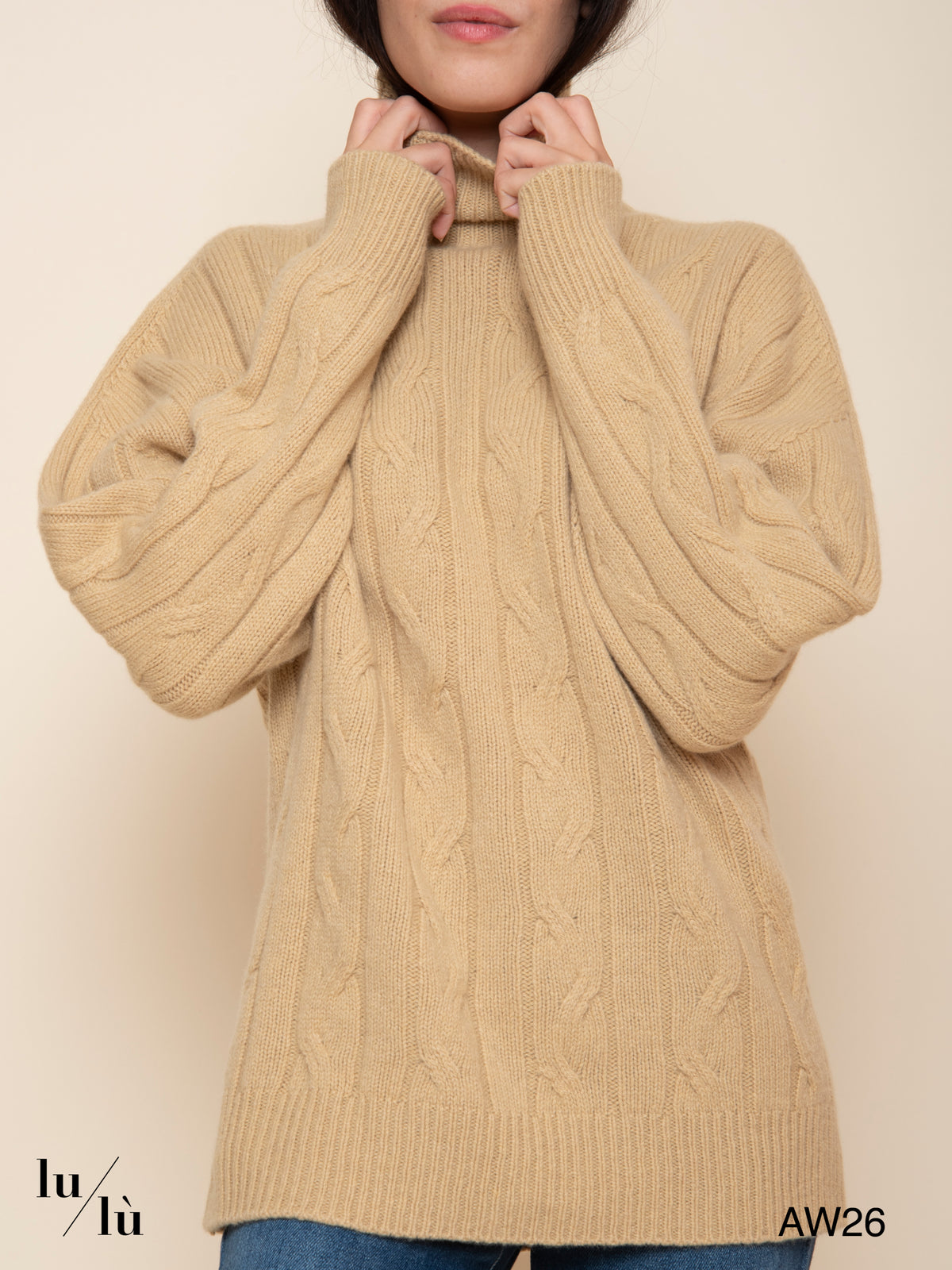Maya - Maglia in lana merino e cashmere con lavorazione a trecce