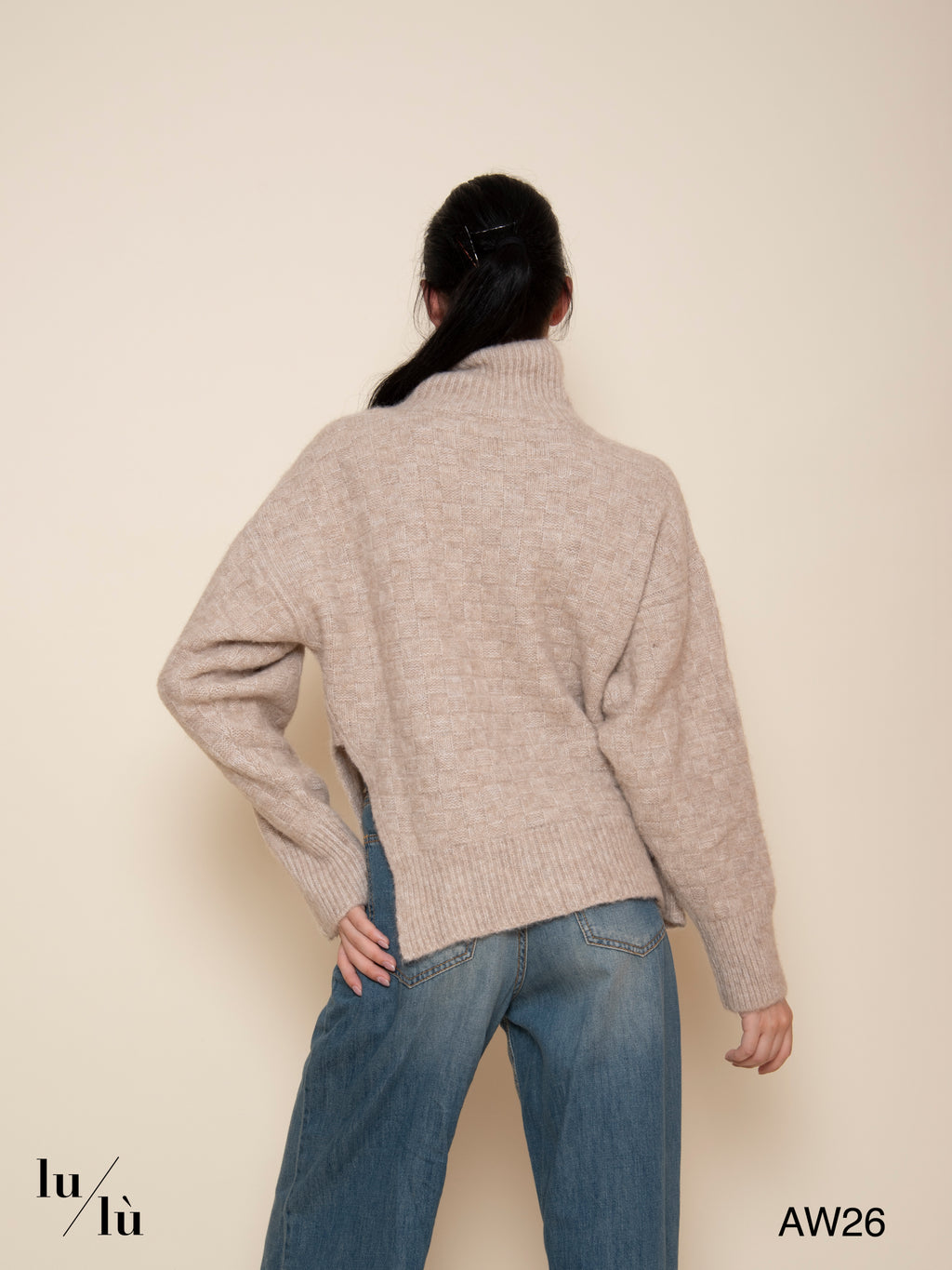Sienna - Maglia dolcevita con lavorazione a rilievo