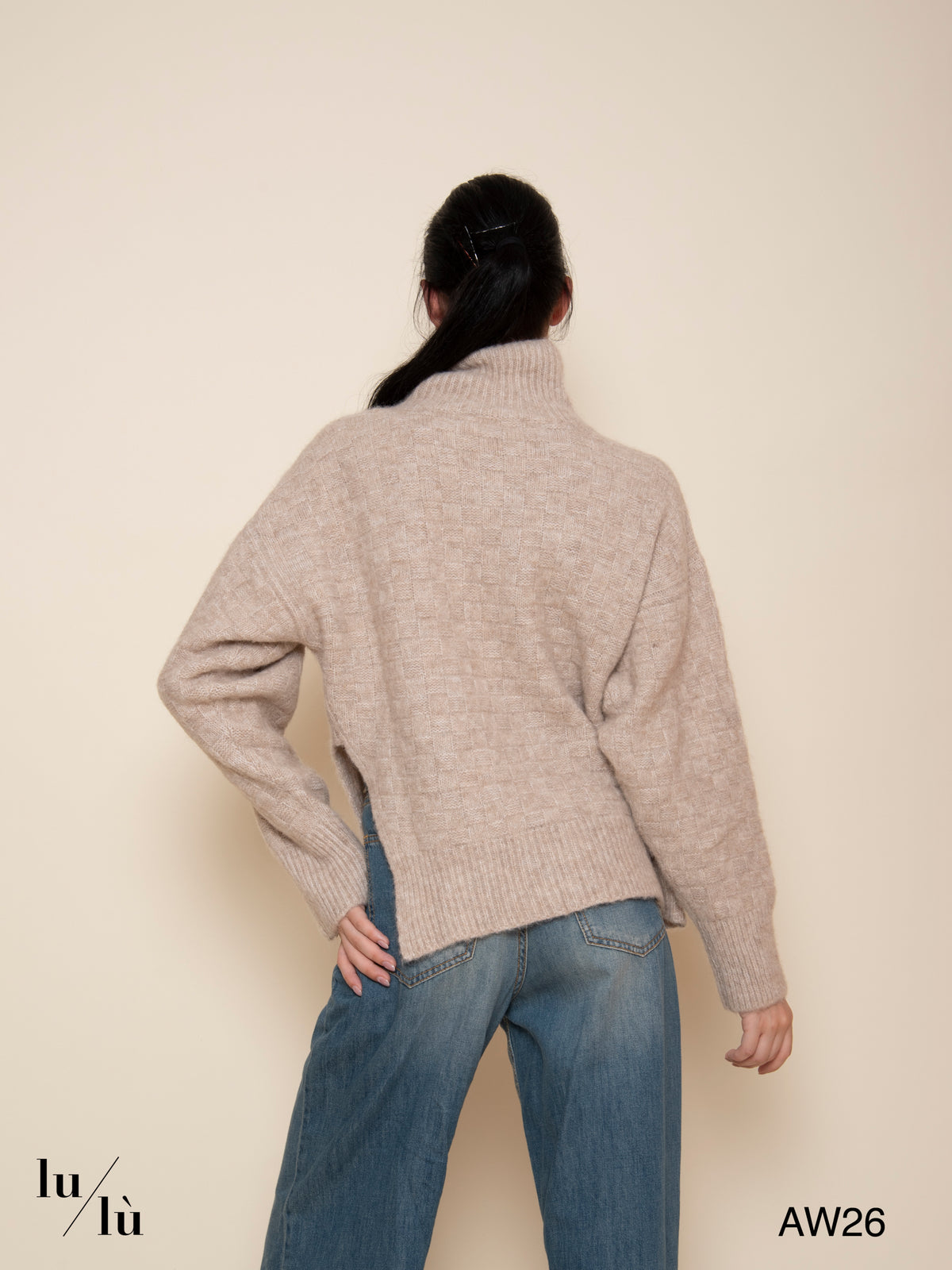 Sienna - Maglia dolcevita con lavorazione a rilievo