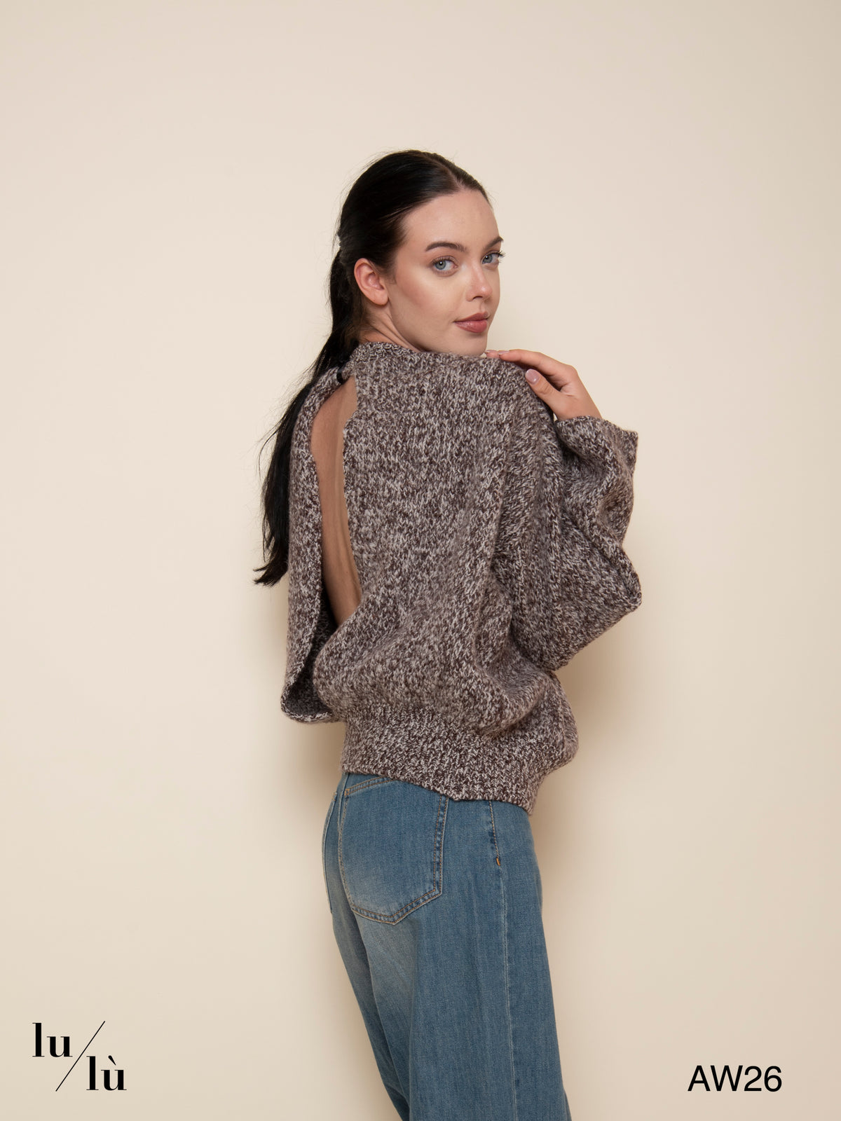 Stefi - Maglia in lana e alpaca con apertura sulla schiena