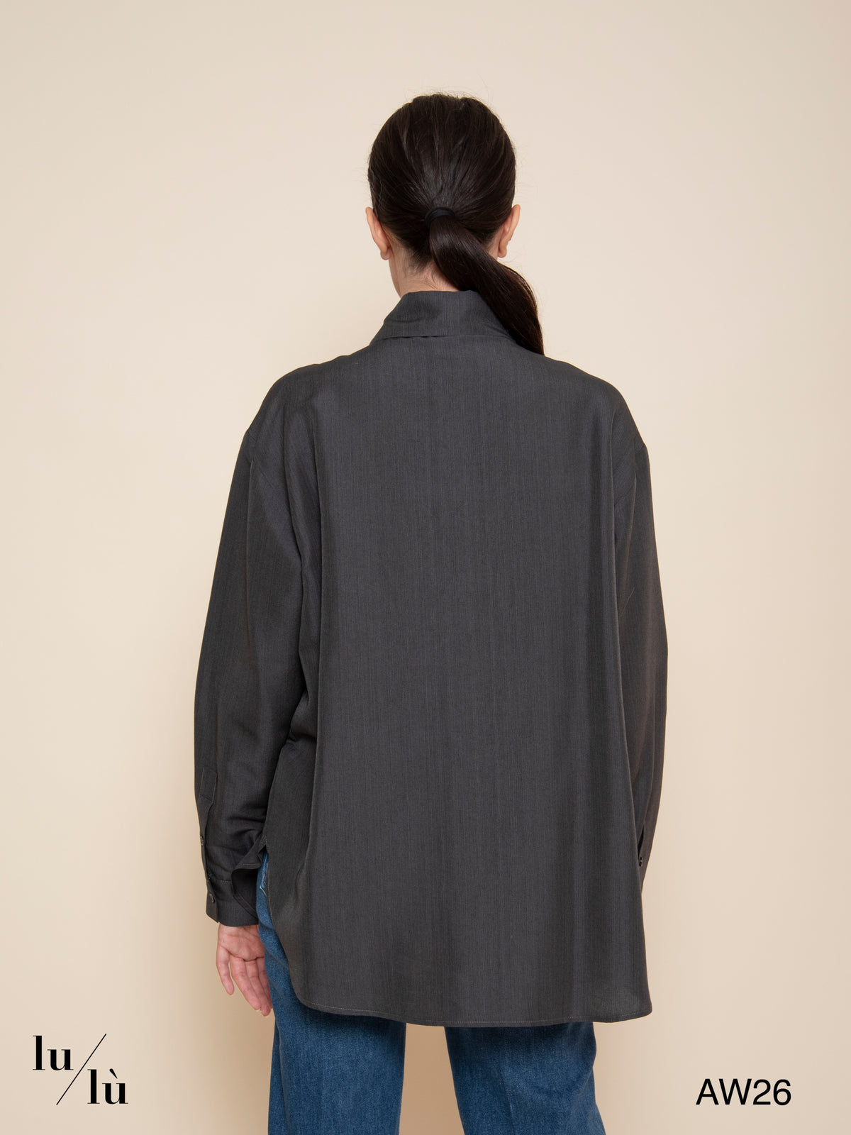 Natalie Carbon - Camicia oversize in lyocell e seta