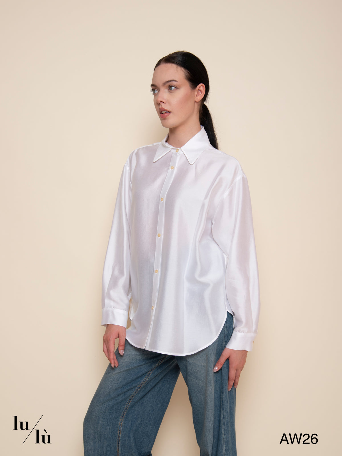 Natalie Milk - Camicia oversize in lyocell e seta