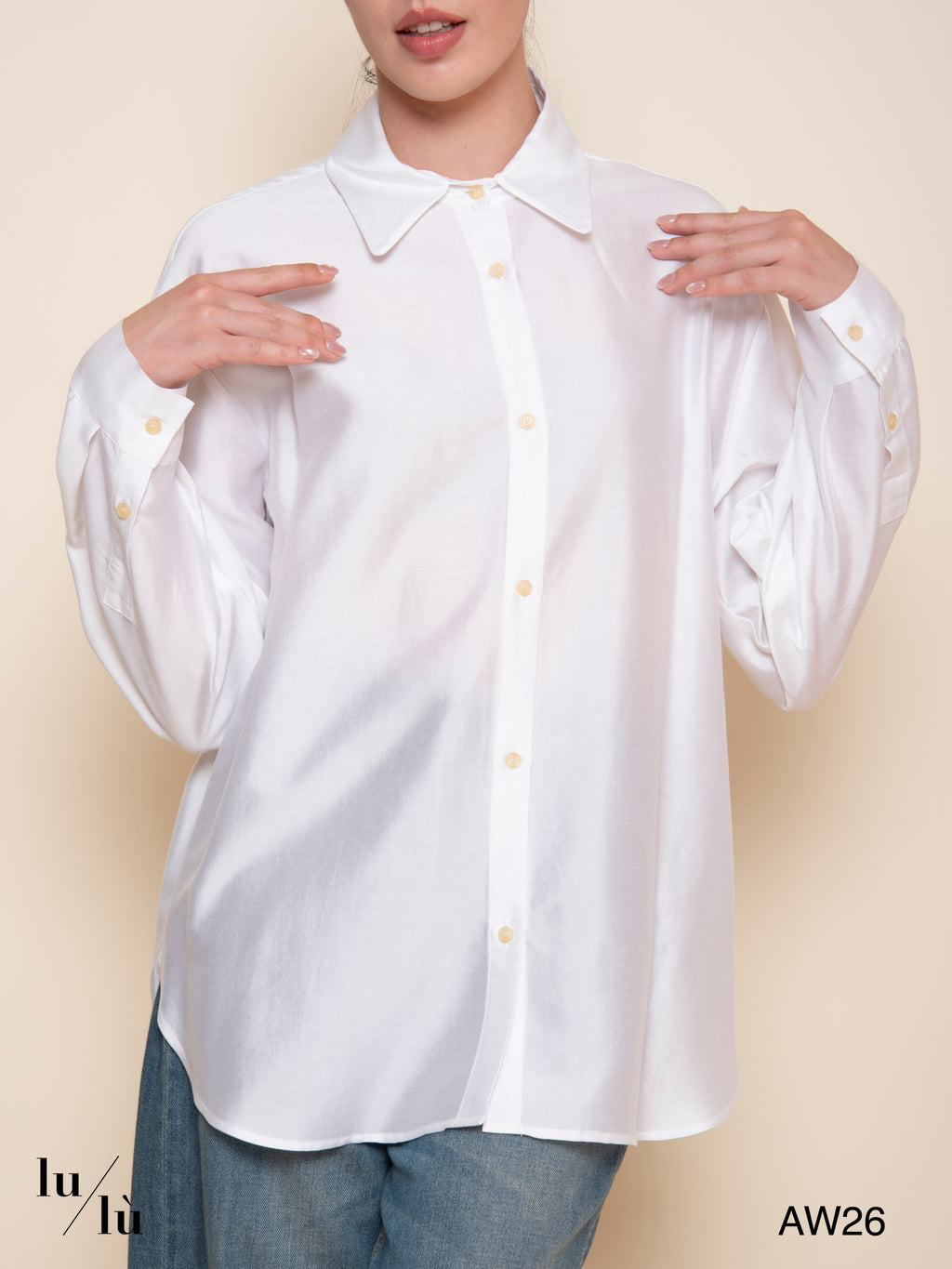 Natalie Milk - Camicia oversize in lyocell e seta