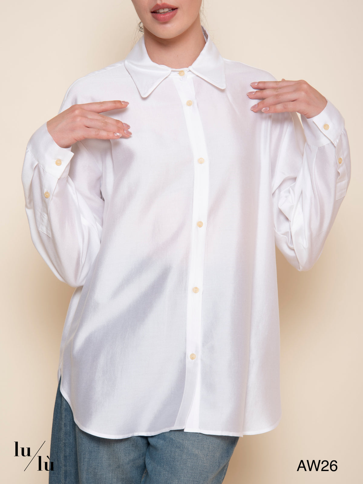 Natalie Milk - Camicia oversize in lyocell e seta
