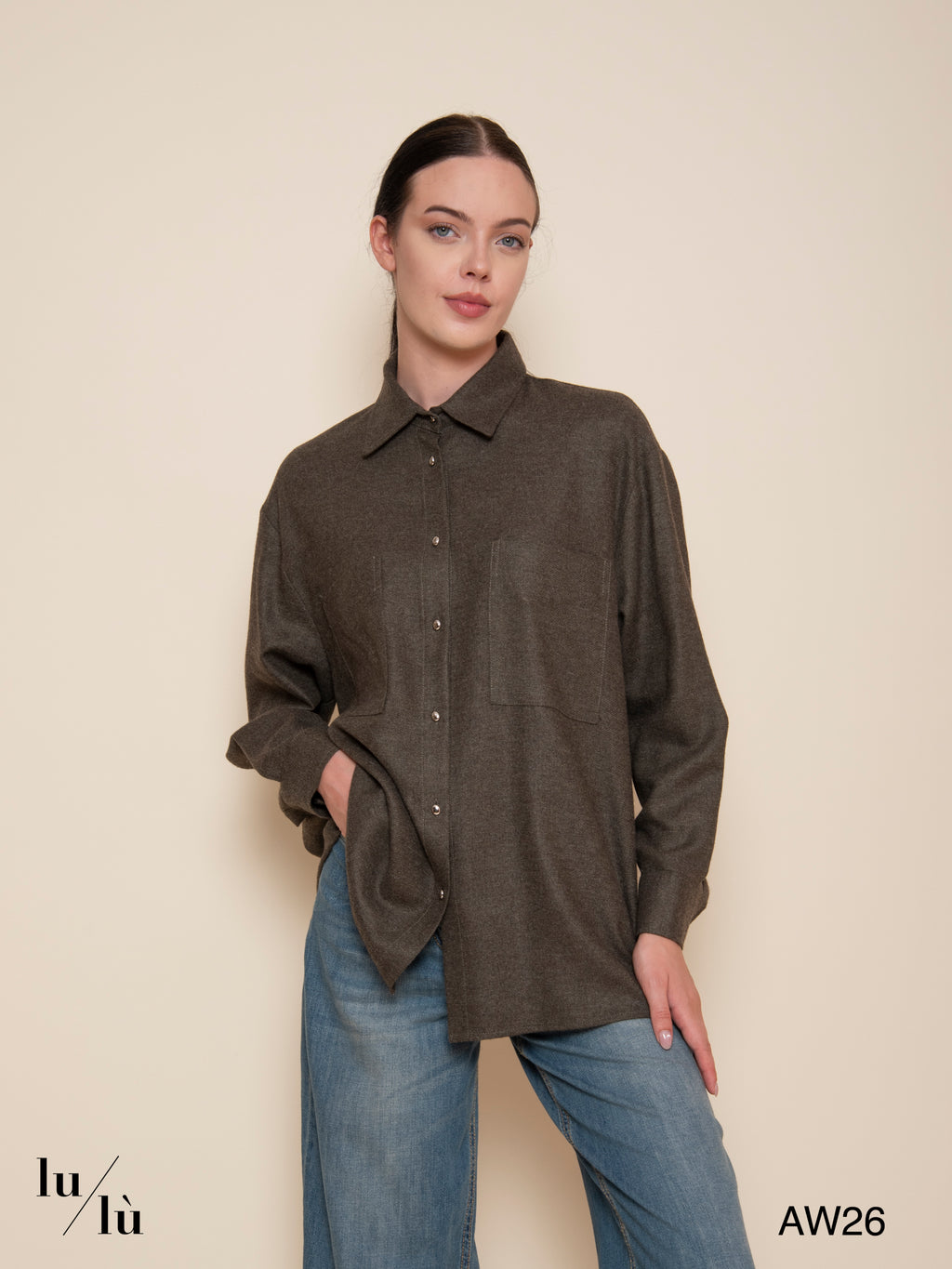 Madison - Camicia over in misto viscosa e lana