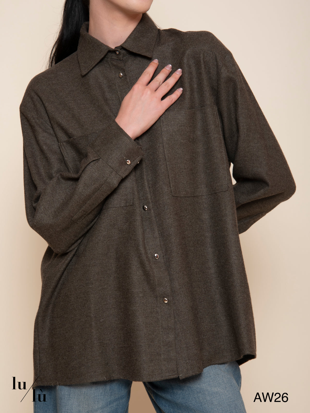 Madison - Camicia over in misto viscosa e lana