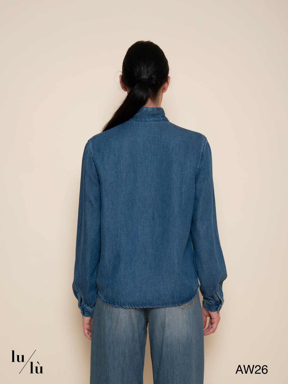 Lenora - Camicia in denim con fiocco