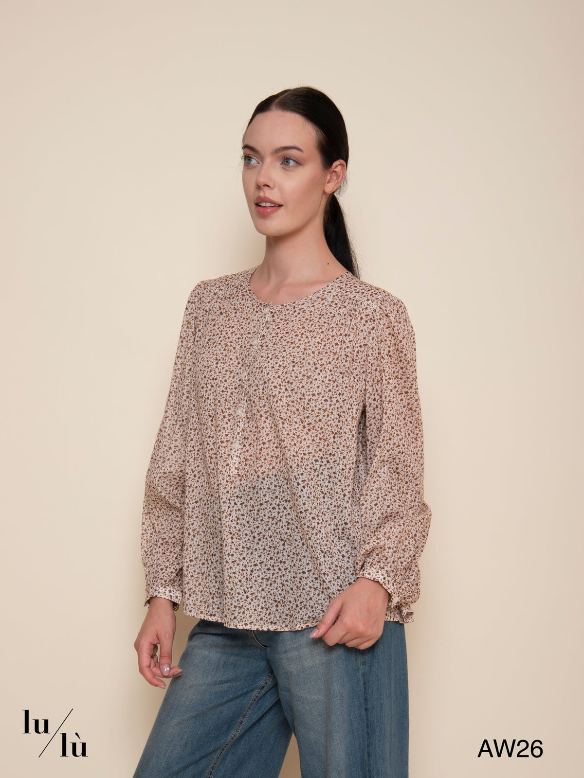 Elodia - Blusa floreale in 100% cotone