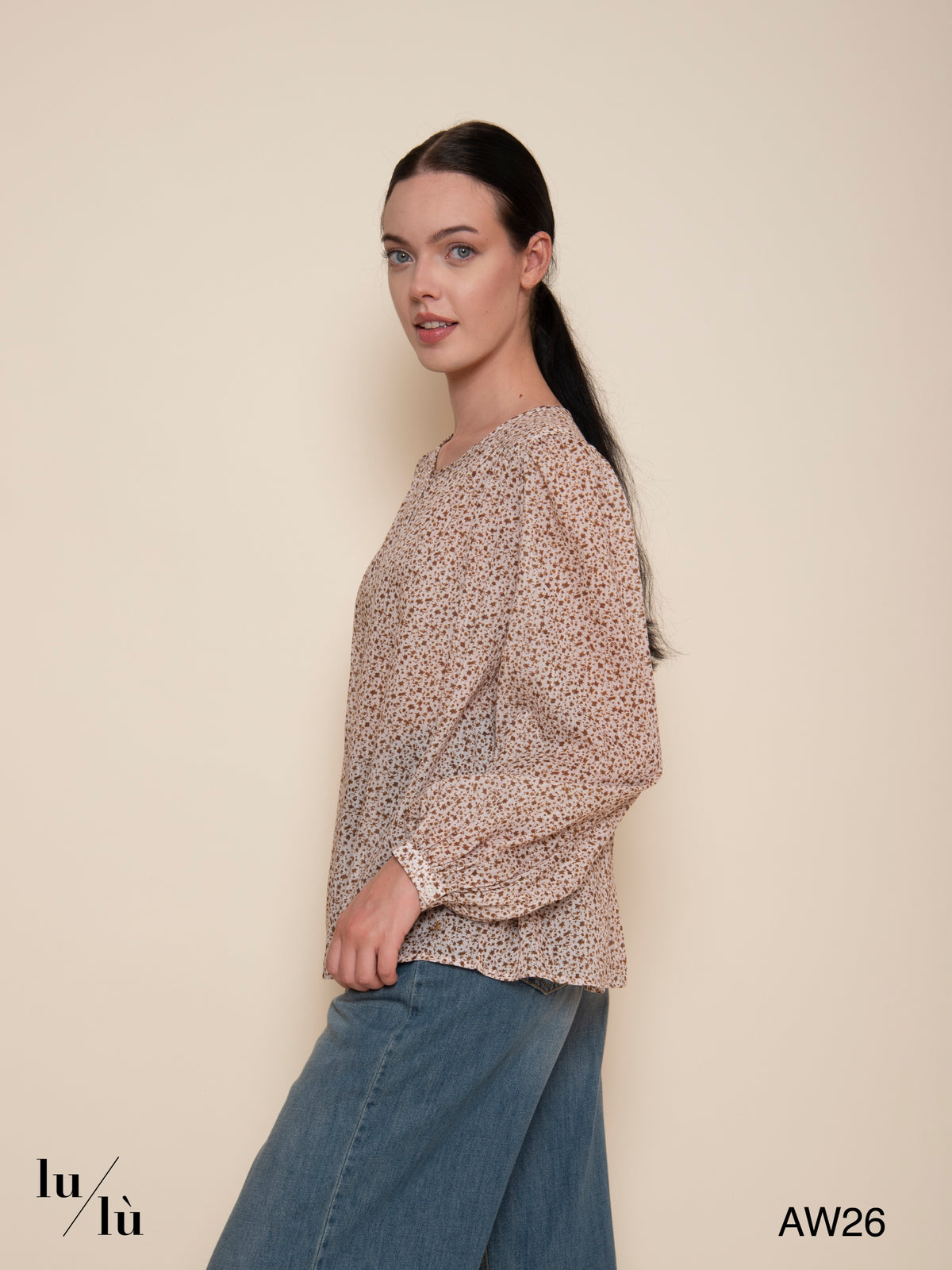 Elodia - Blusa floreale in 100% cotone