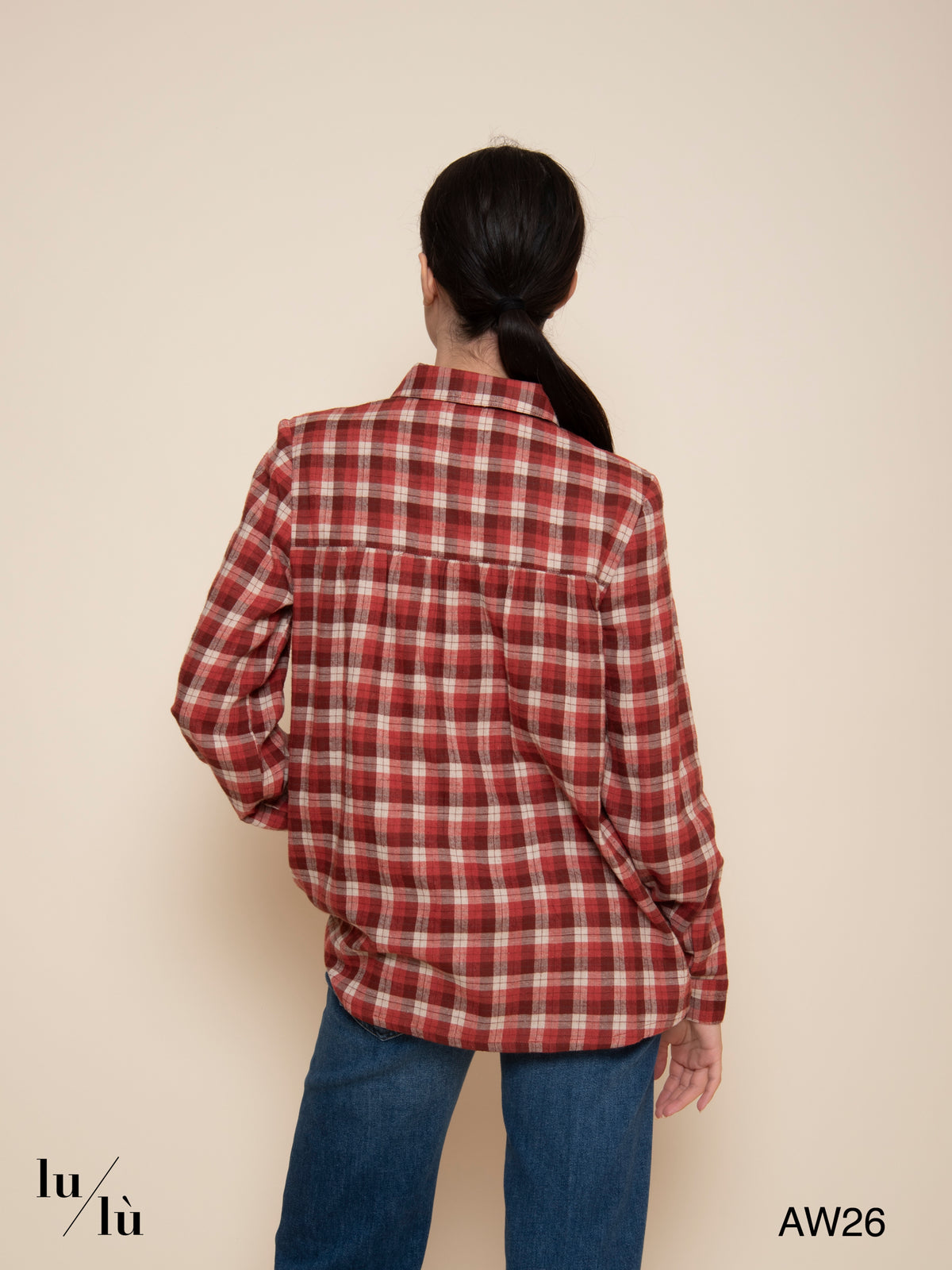 Ruby - Blusa a quadri in cotone e viscosa