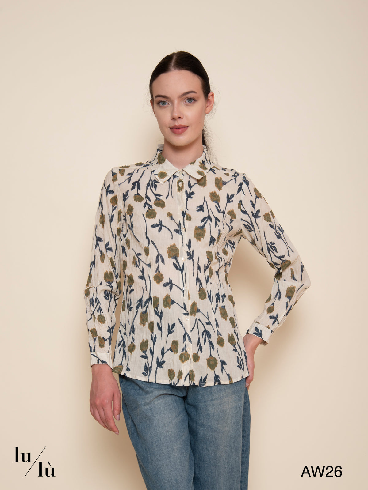 Gia - Camicia donna floreale in cotone