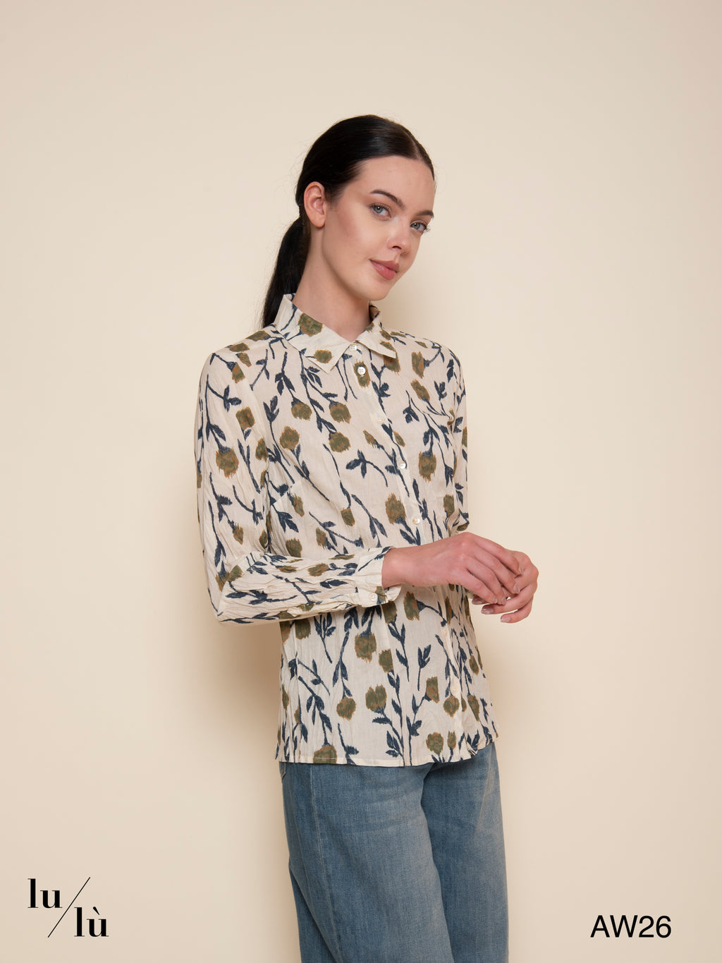 Gia - Camicia donna floreale in cotone