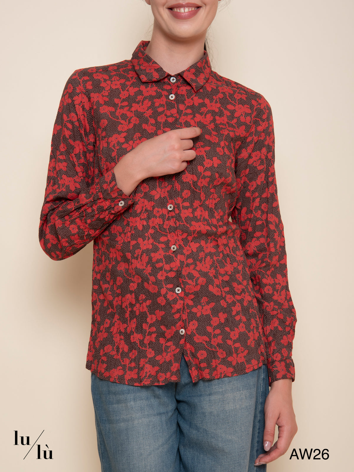 Uma - Camicia in cotone sostenibile stampa floreale