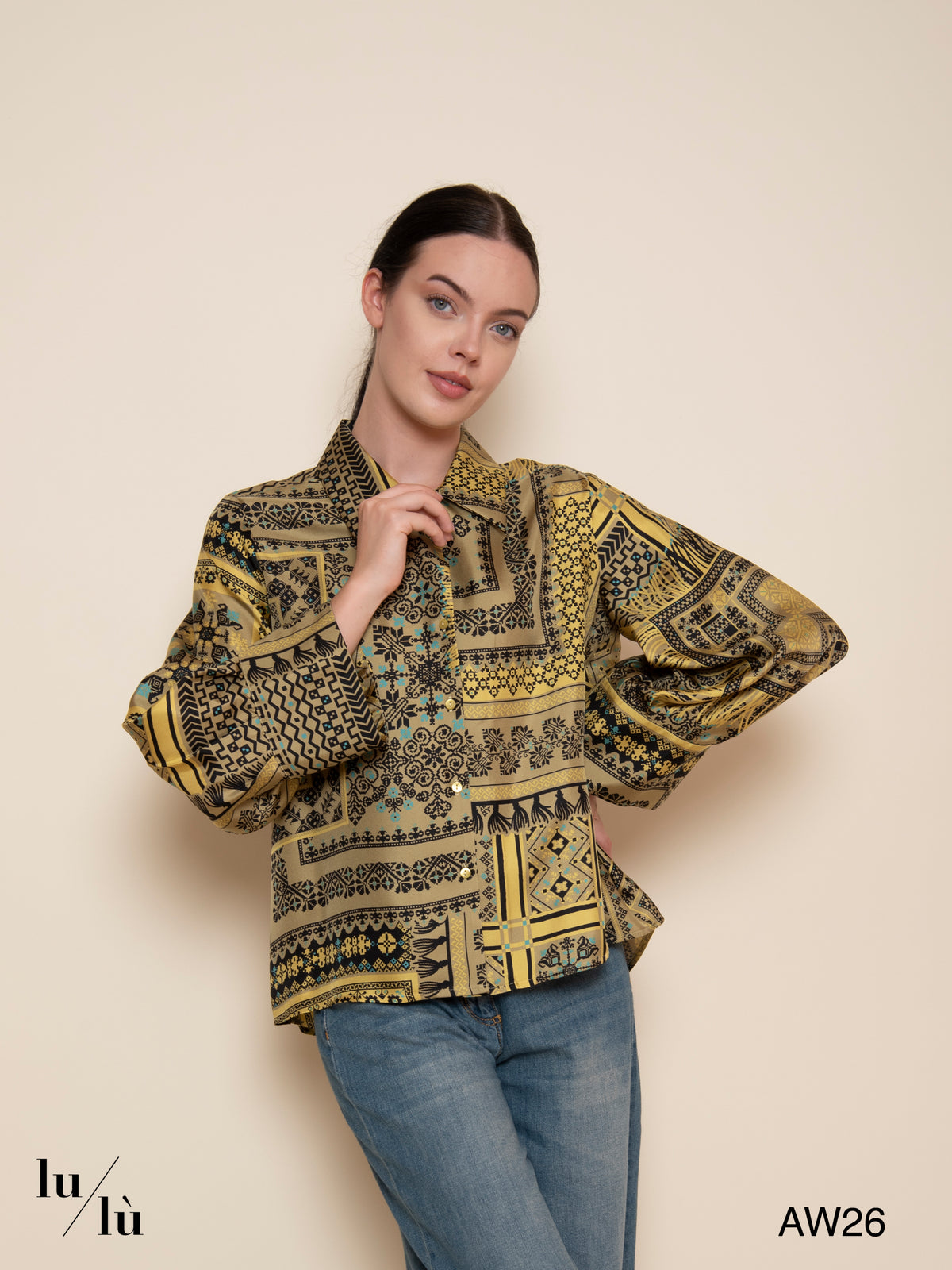 Rimma - Camicia in Twill di Seta Stampata