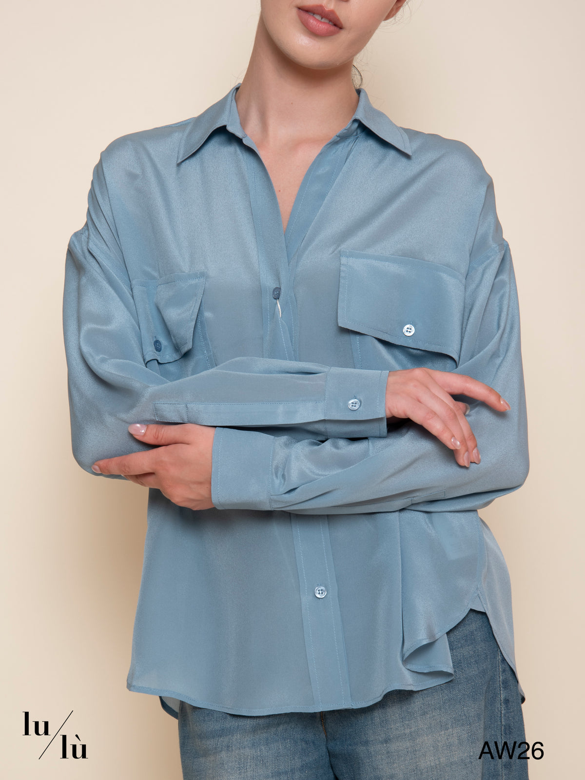 Pitanga - Camicia in Crêpe de Chine di Seta