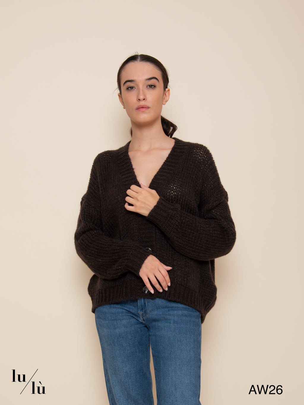 Mary Moka - Cardigan in baby alpaca con bottoni