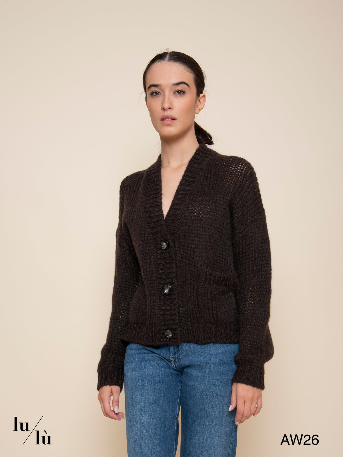 Mary Moka - Cardigan in baby alpaca con bottoni