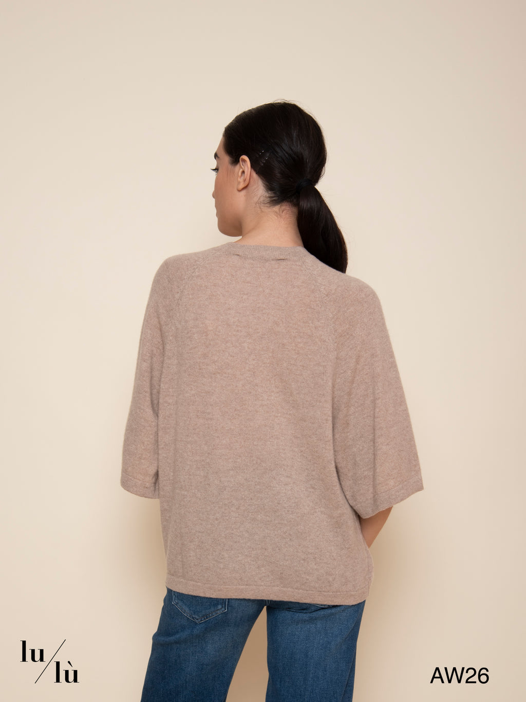 Leana - Maglia 100% cashmere con maniche 3/4