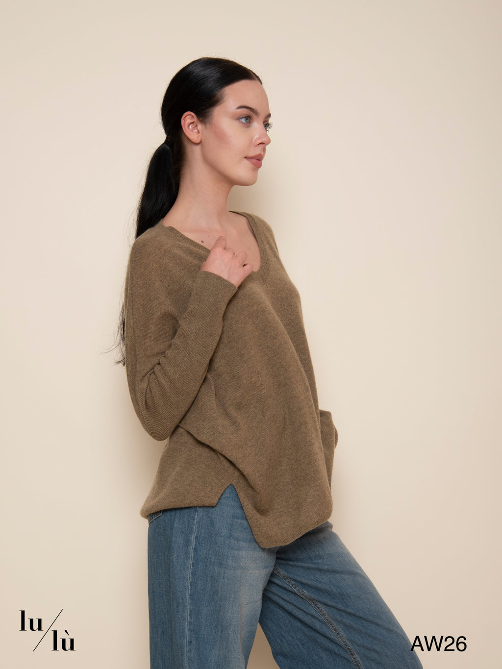 Camille Bronze - Maglia poncho in 100% cashmere