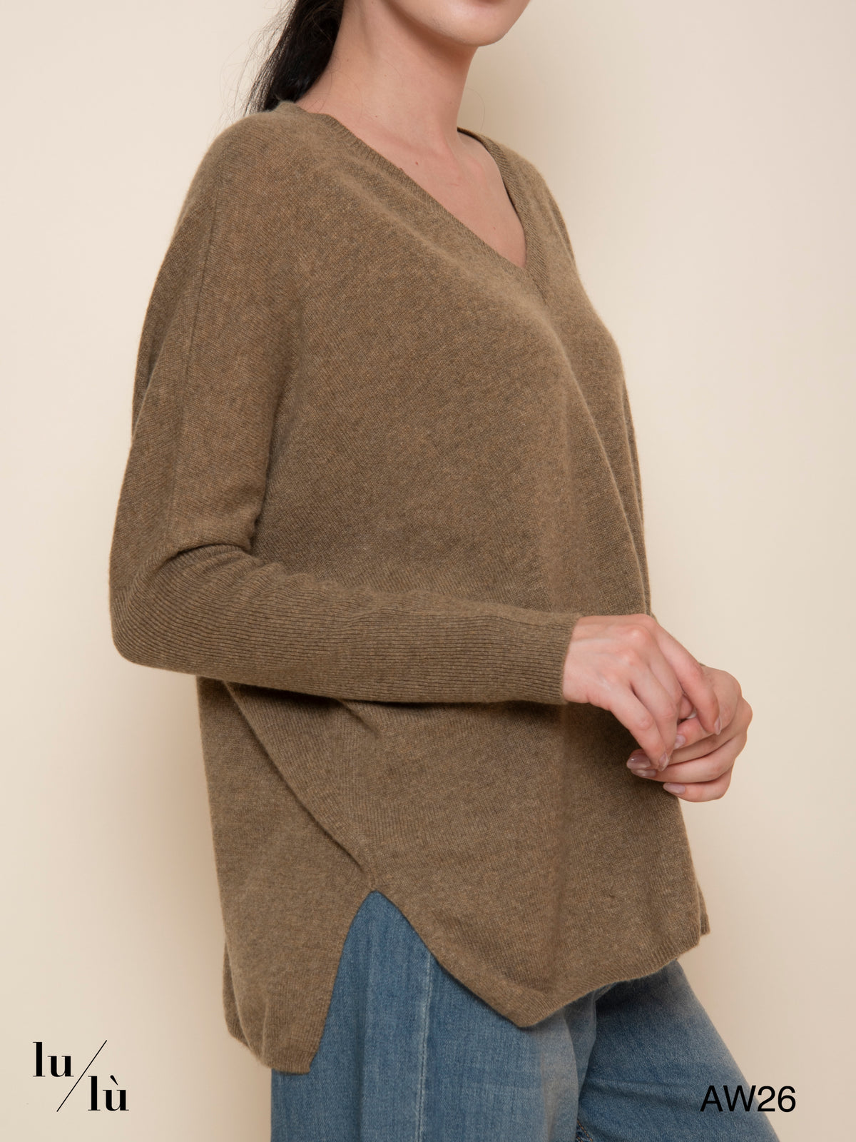 Camille Bronze - Maglia poncho in 100% cashmere