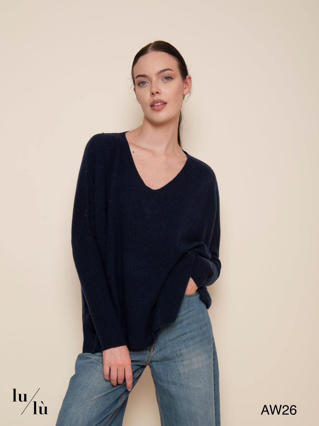 Camille Black - Maglia poncho in cashmere