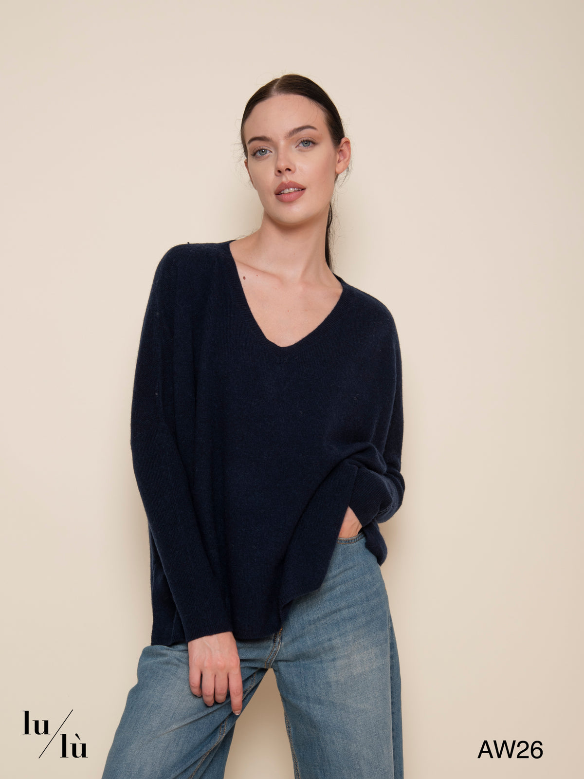 Camille Black - Maglia poncho in cashmere