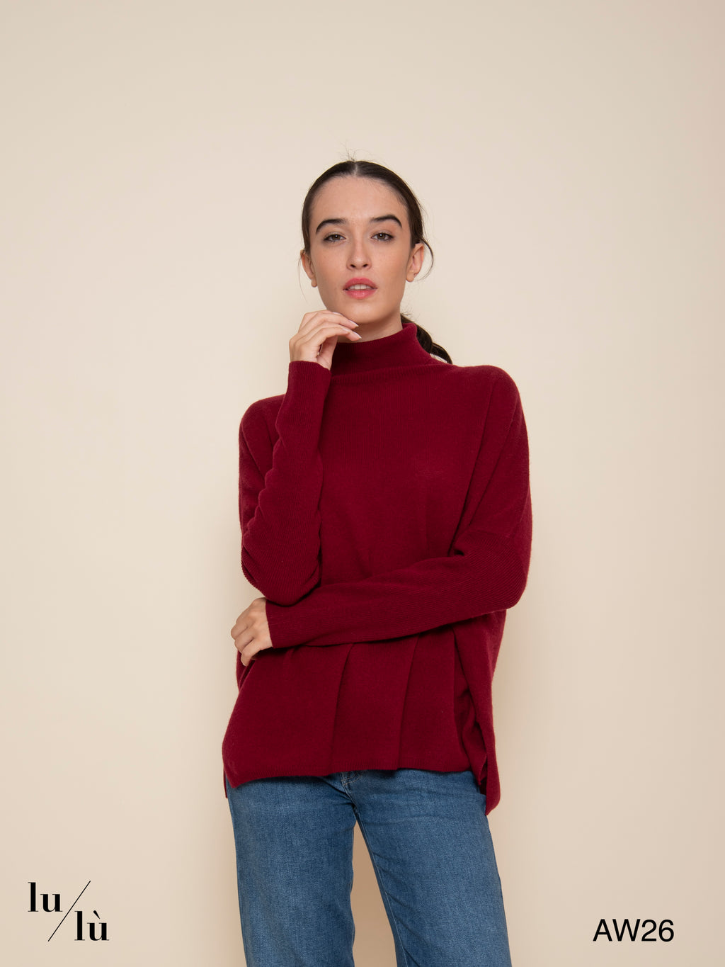 Clara Cherry - Maglione poncho in 100% cashmere