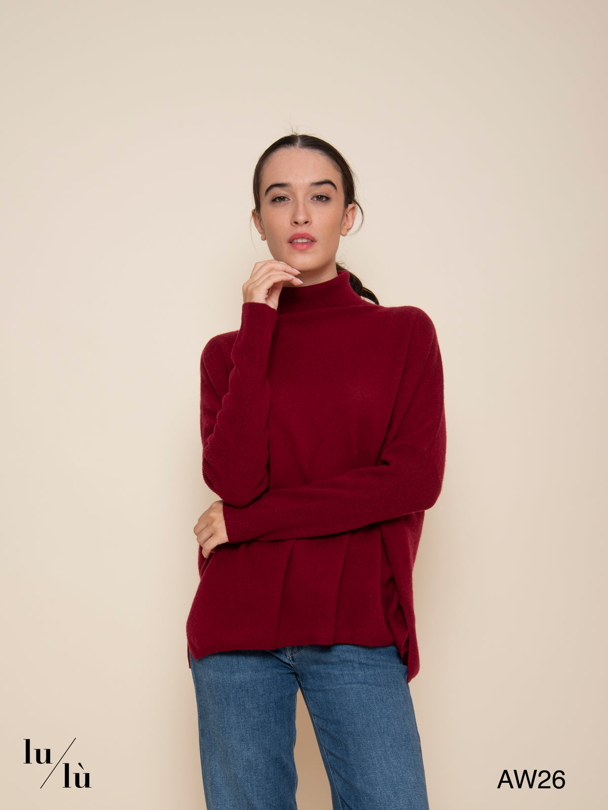 Clara Cherry - Maglione poncho in 100% cashmere