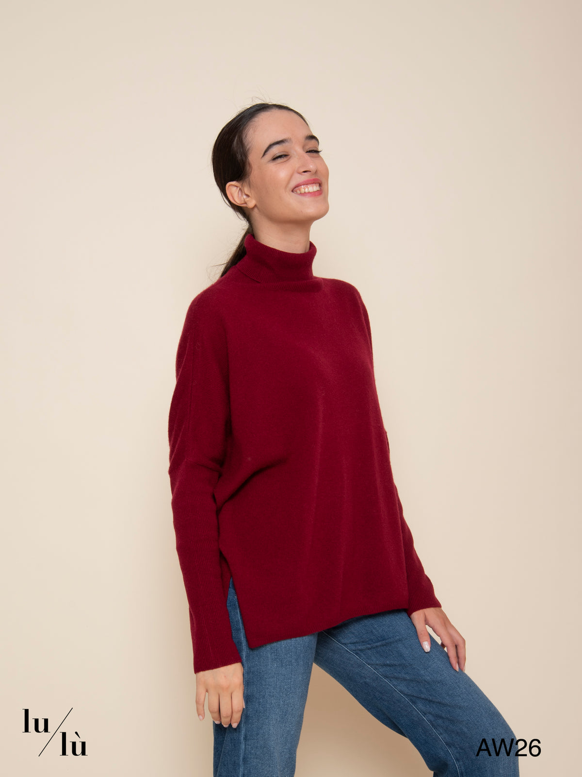 Clara Cherry - Maglione poncho in 100% cashmere