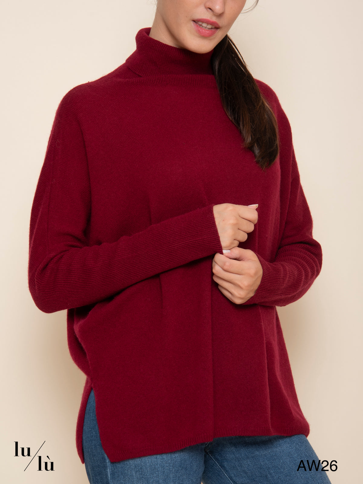 Clara Cherry - Maglione poncho in 100% cashmere