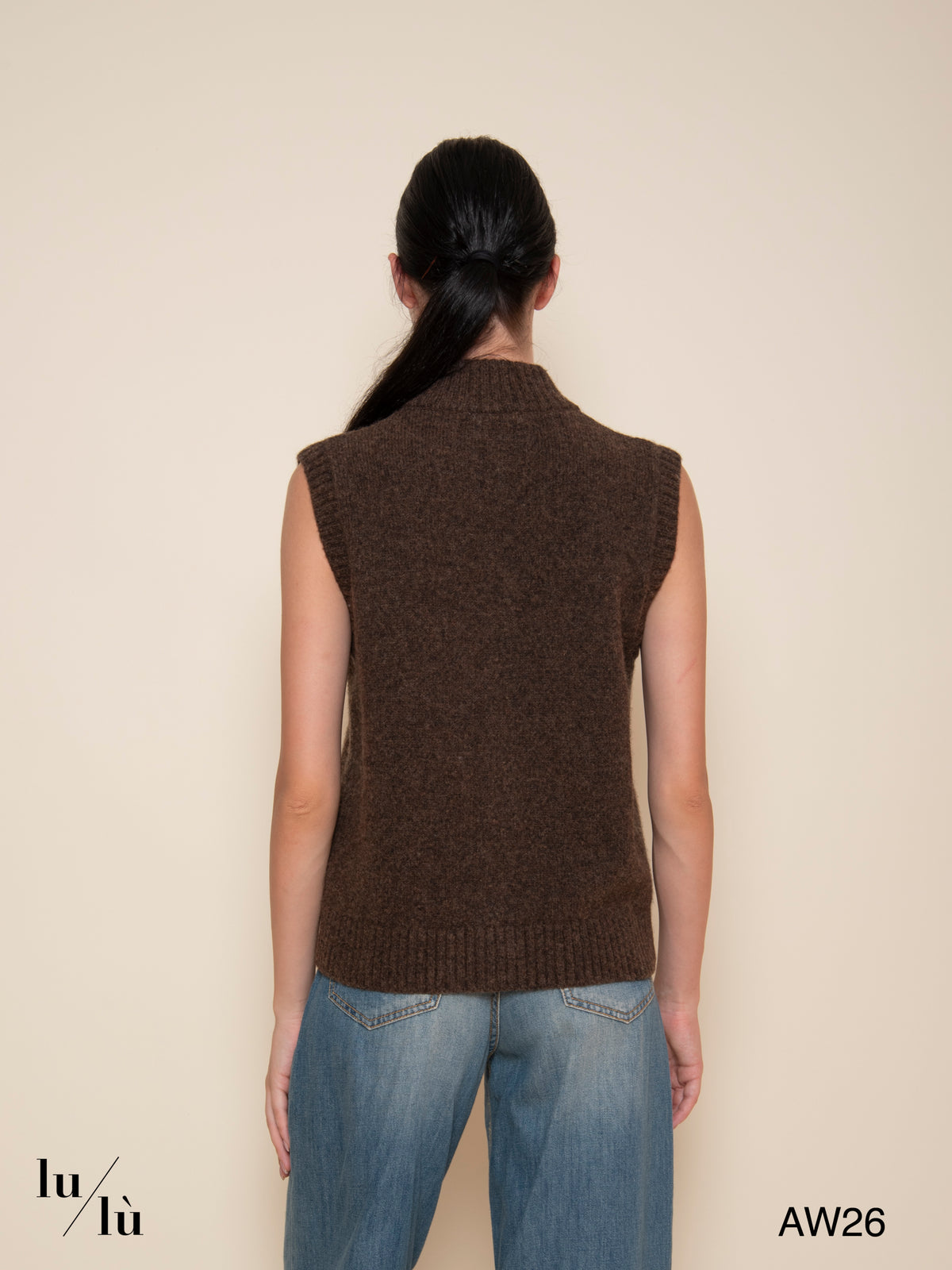 Alanis - Gilet in lana e cotone con collo alto