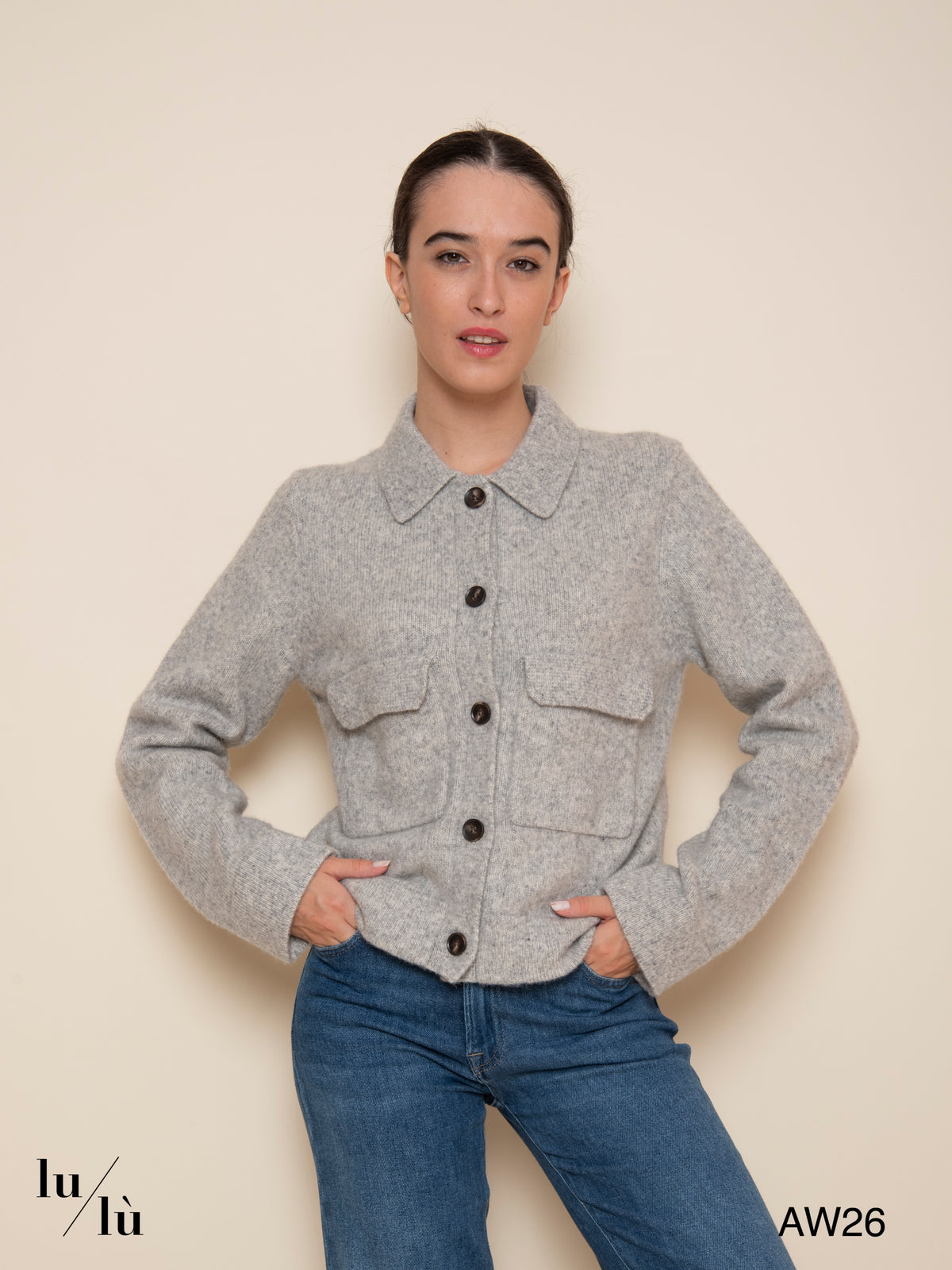 Maiwen - Giacca in maglia di lana e cotone