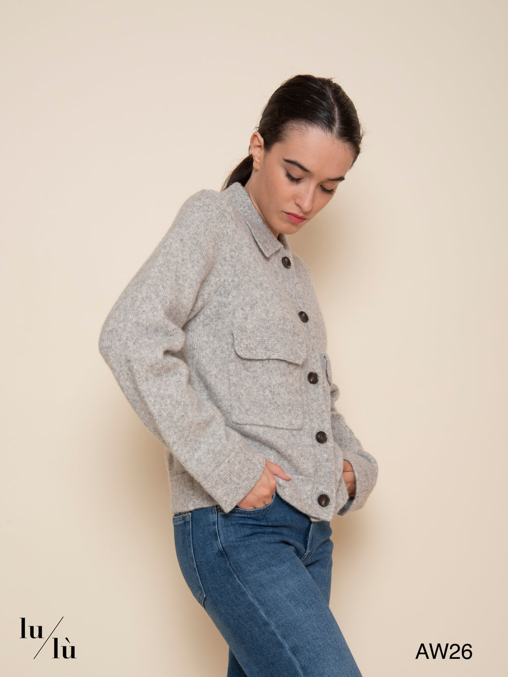 Maiwen - Giacca in maglia di lana e cotone