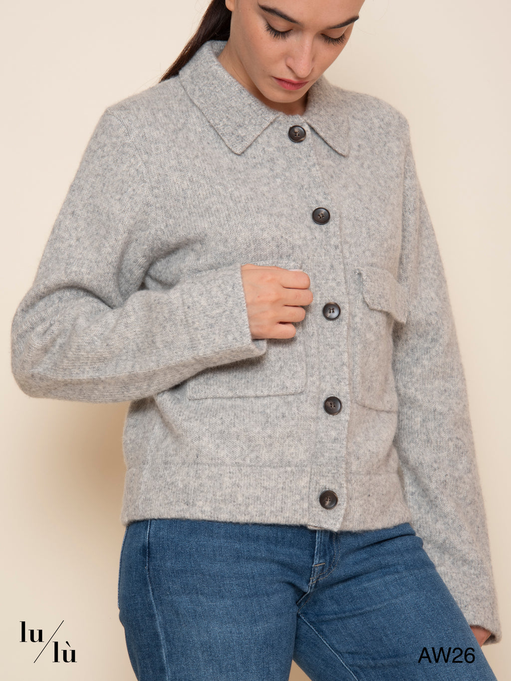 Maiwen - Giacca in maglia di lana e cotone