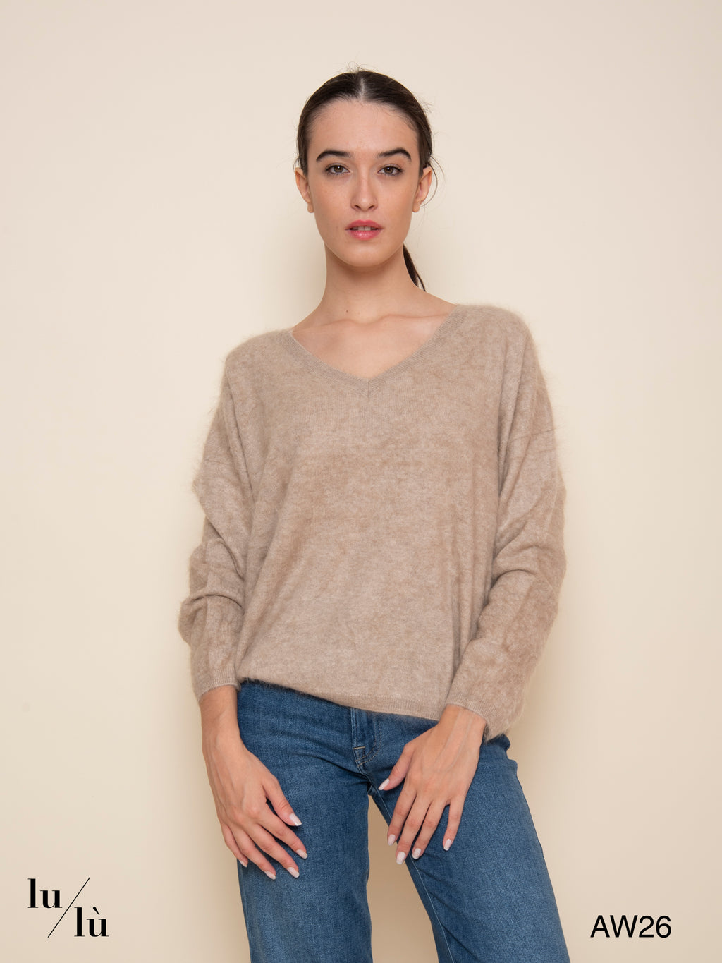 Soeli - Maglione 100% cashmere spazzolato fit oversize
