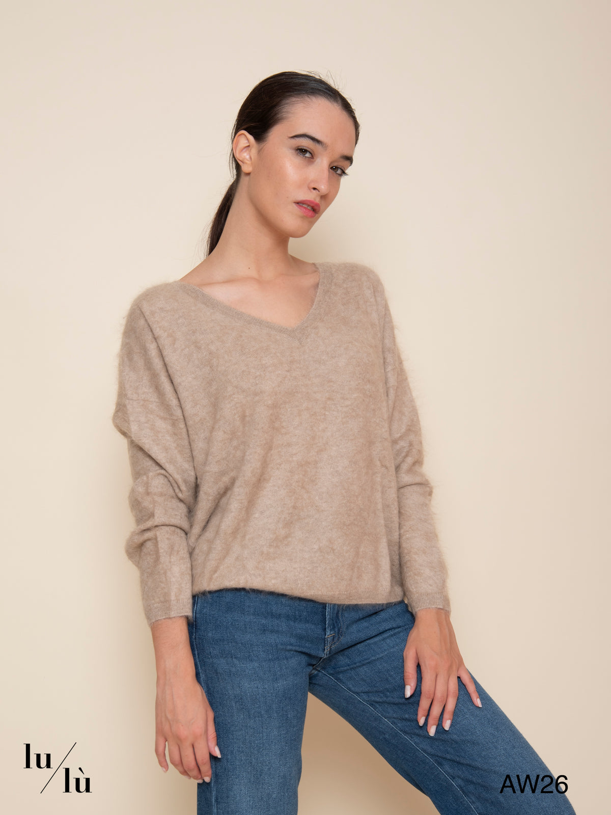 Soeli - Maglione 100% cashmere spazzolato fit oversize