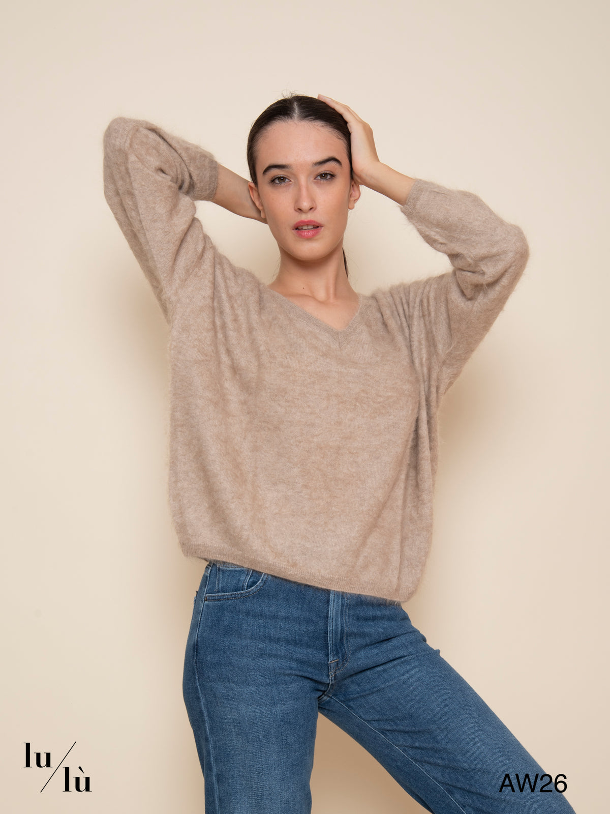 Soeli - Maglione 100% cashmere spazzolato fit oversize