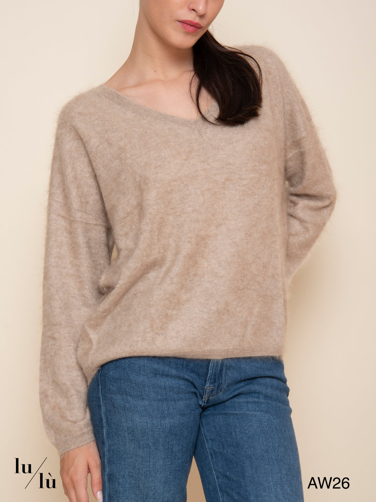 Soeli - Maglione 100% cashmere spazzolato fit oversize