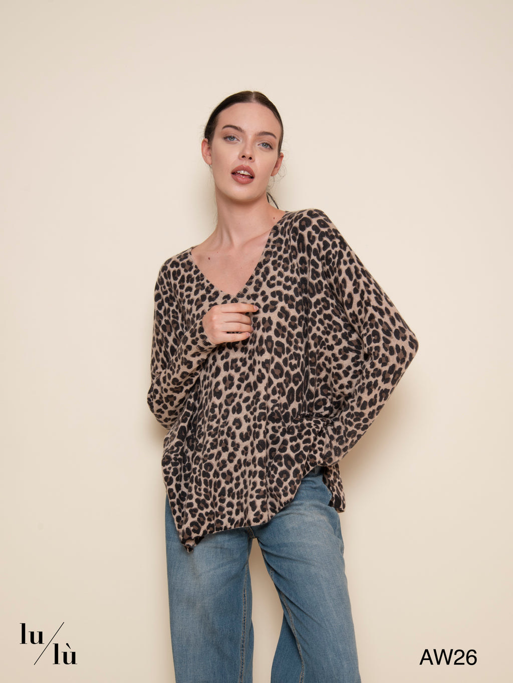 Camille - Maglione 100% cashmere leopardato