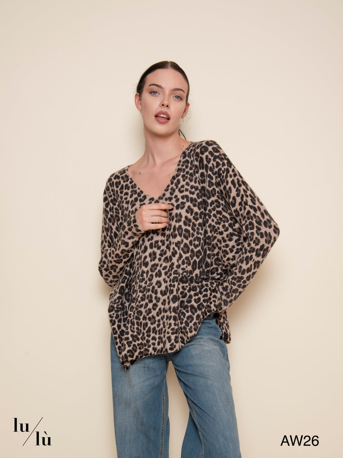 Camille - Maglione 100% cashmere leopardato